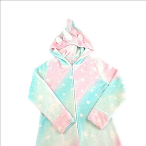 Justice Unicorn Fleece One Piece Pajama Size 6/7